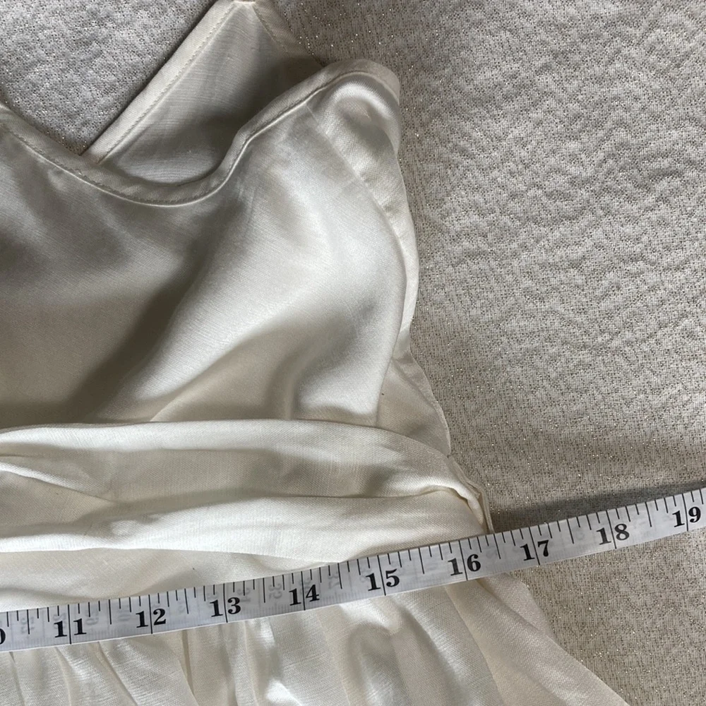 Lonely Off-white Strap Tie back Midi Dress Size 8 - Picture 7 of 11